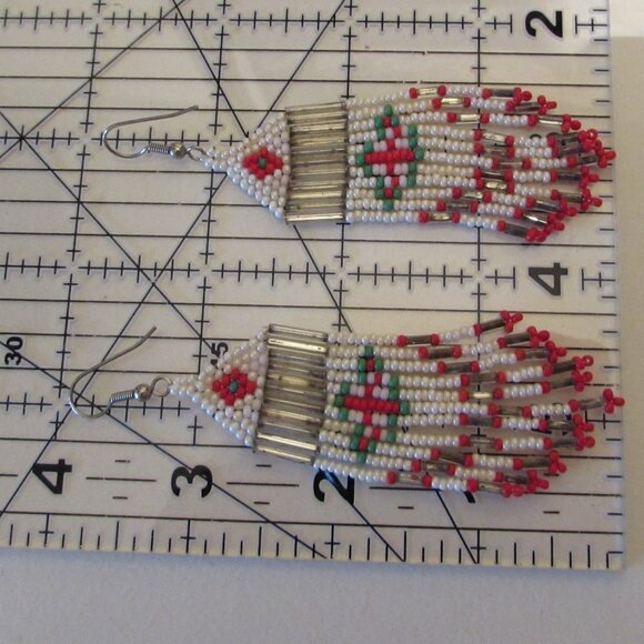 Beaded Earrings - Native Style - 4" Long - Picture 8 of 8